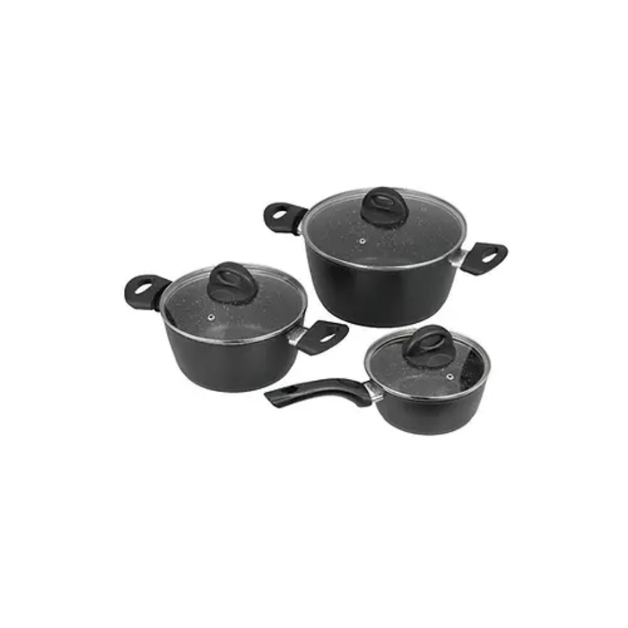 product image Jata Induction 3 Cooking Pan Set & Lids Casserole 24, H 12cm  
Casserole 20, H 9.5cm 
Saucepan 16, H 7cm