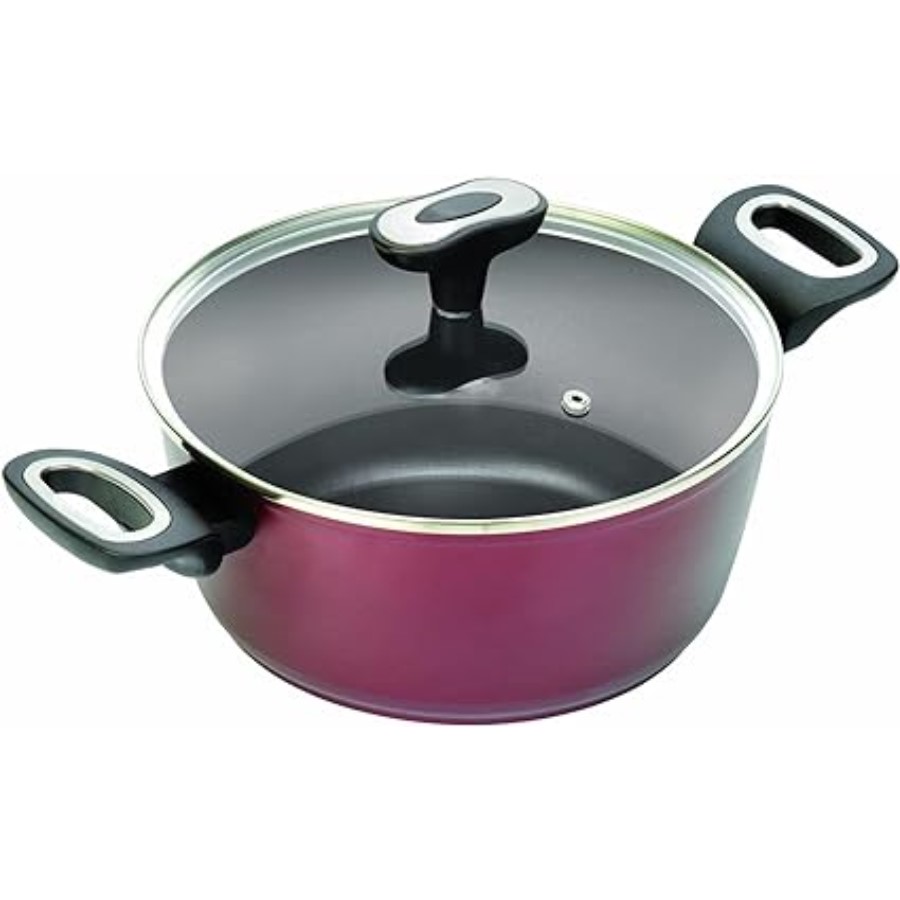 product image Jata Aluminium Casserole 20 cm 2.4 Litre Induction With Glass Lid H 9.5cm
