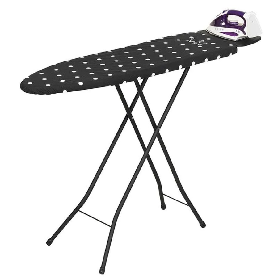 product image Jata Premium Ironing Board Ironing Surface (in cm): 110 x 32 
Measurments Iron Rest (in cm): 30 x 20 
Measurments Folded (in cm): 150 x 40 x 7