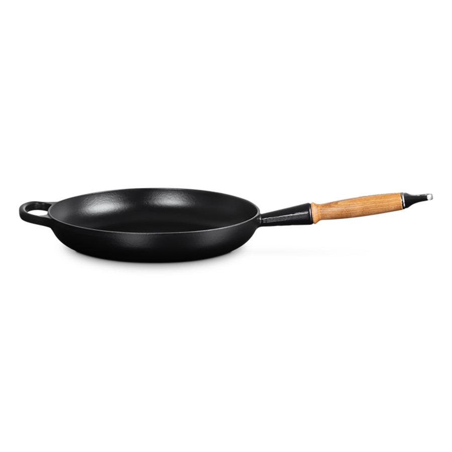 product image Le Creuset Round Frying Pan M/Black 28cm Wooden Handle
