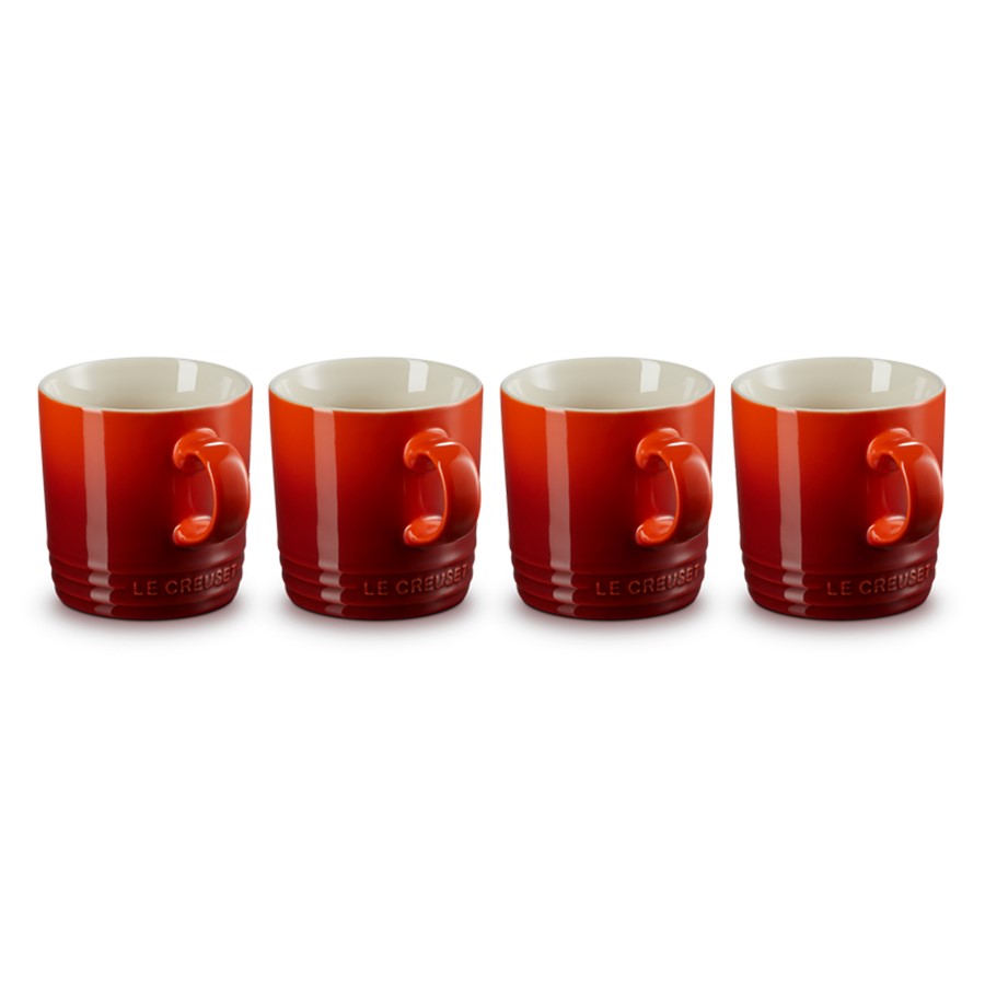 product image Le Creuset 4 Coffee Mugs Cerise 350 ml 