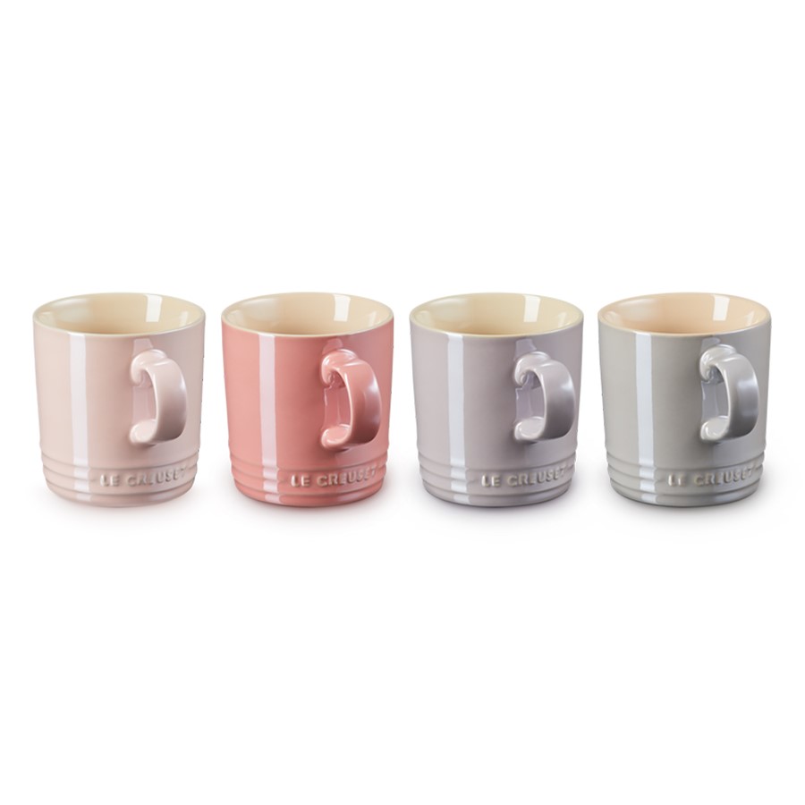 product image Le Creuset 4 Metallic Mugs Chiffon 350ml Pink/Quartz Rose/Blue Bell Purple/Mist Grey 350ml (Le Creuset)