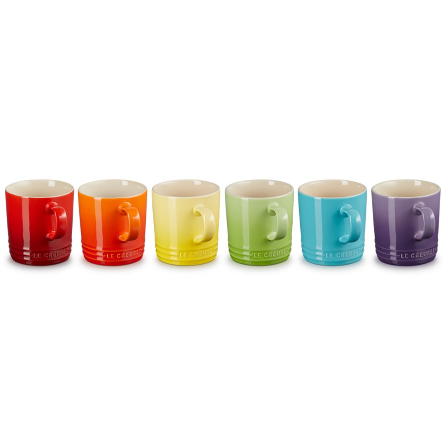 product image Le Creuset 6 Coffee Mugs Rainbow 350 ml 