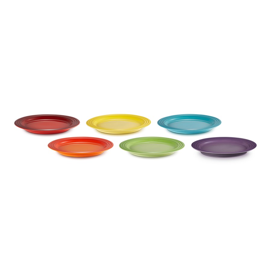 product image Le Creuset 6 Side Plates Rainbow 22 cm 