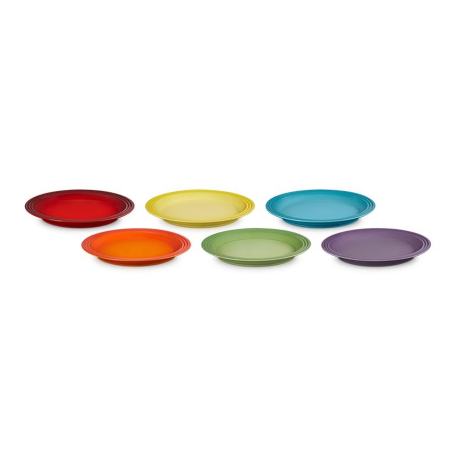 product image Le Creuset 6 Dinner Plates Rainbow 27 cm Vancouver