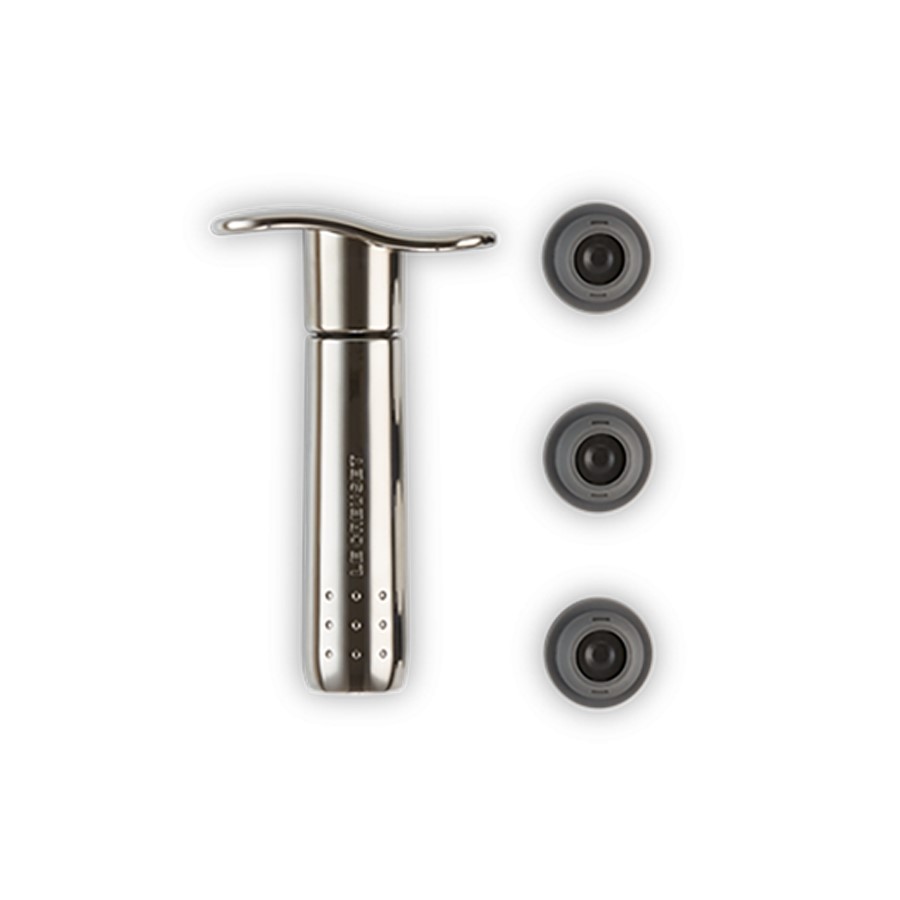 product image Le Creuset Metal Wine Pump+3 Stoppers Black Nickel
