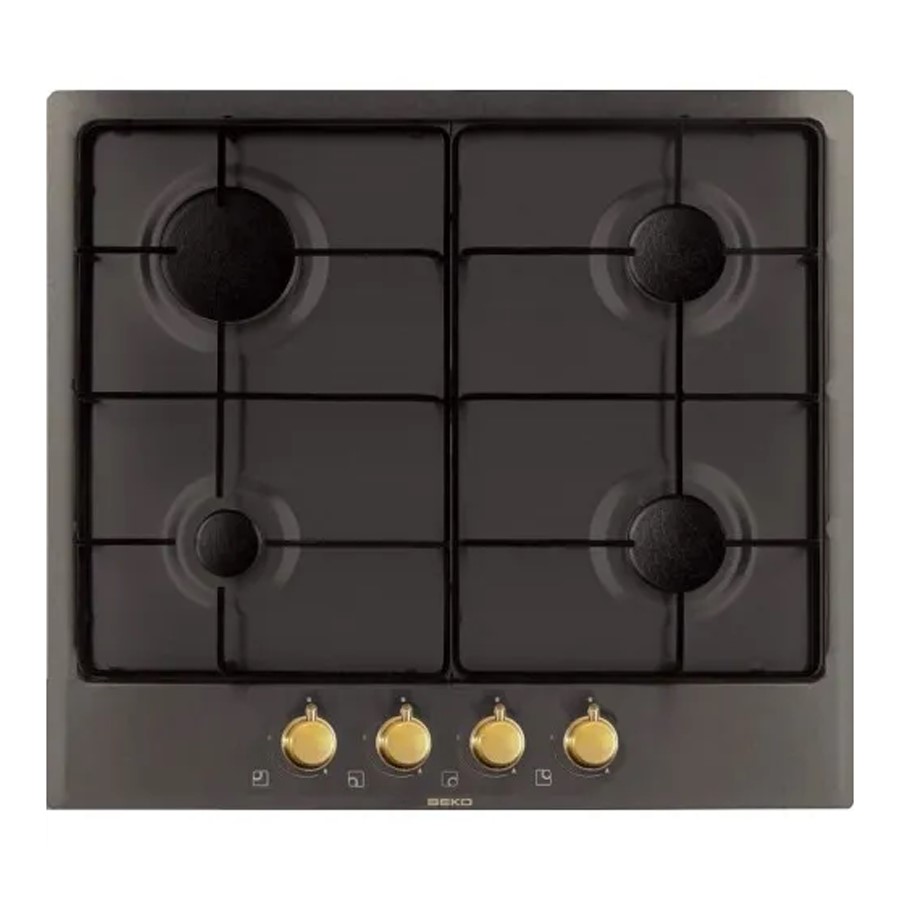 product image Beko Hob Gas 4 Burner Rustic Black H 4.6cm x W 58cm x D 51cm