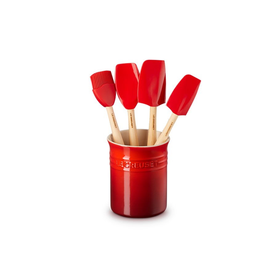 product image Le Creuset Crock with 4 Spatulas Cherise 