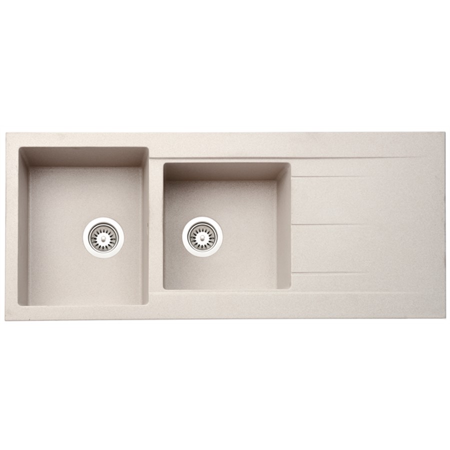 product image Asil 2 Bowl Sink Beige Granite 50x116cm 