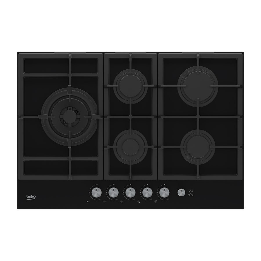product image Beko Hob Gas 5 Burners Black 75 cm H 4.6cm x W 75cm x D 52.4cm