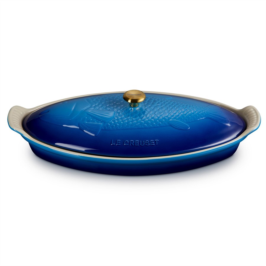 Le Creuset Heritage Fish Baker Blue 34cm Image